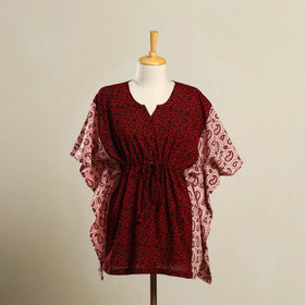 Red - Bagh Mosaic Fusion Cotton Kaftan (Short) 11