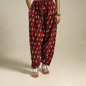 Red Bagh Block Print Natural Dyed Cotton Salwar