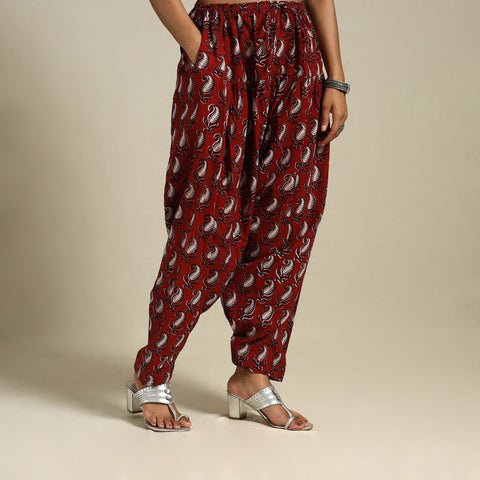 Red Bagh Block Print Natural Dyed Cotton Salwar