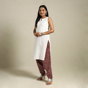 Red - bagh natural dyed cotton salwar 13 - handcrafted