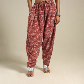 Red Bagh Block Print Natural Dyed Cotton Salwar