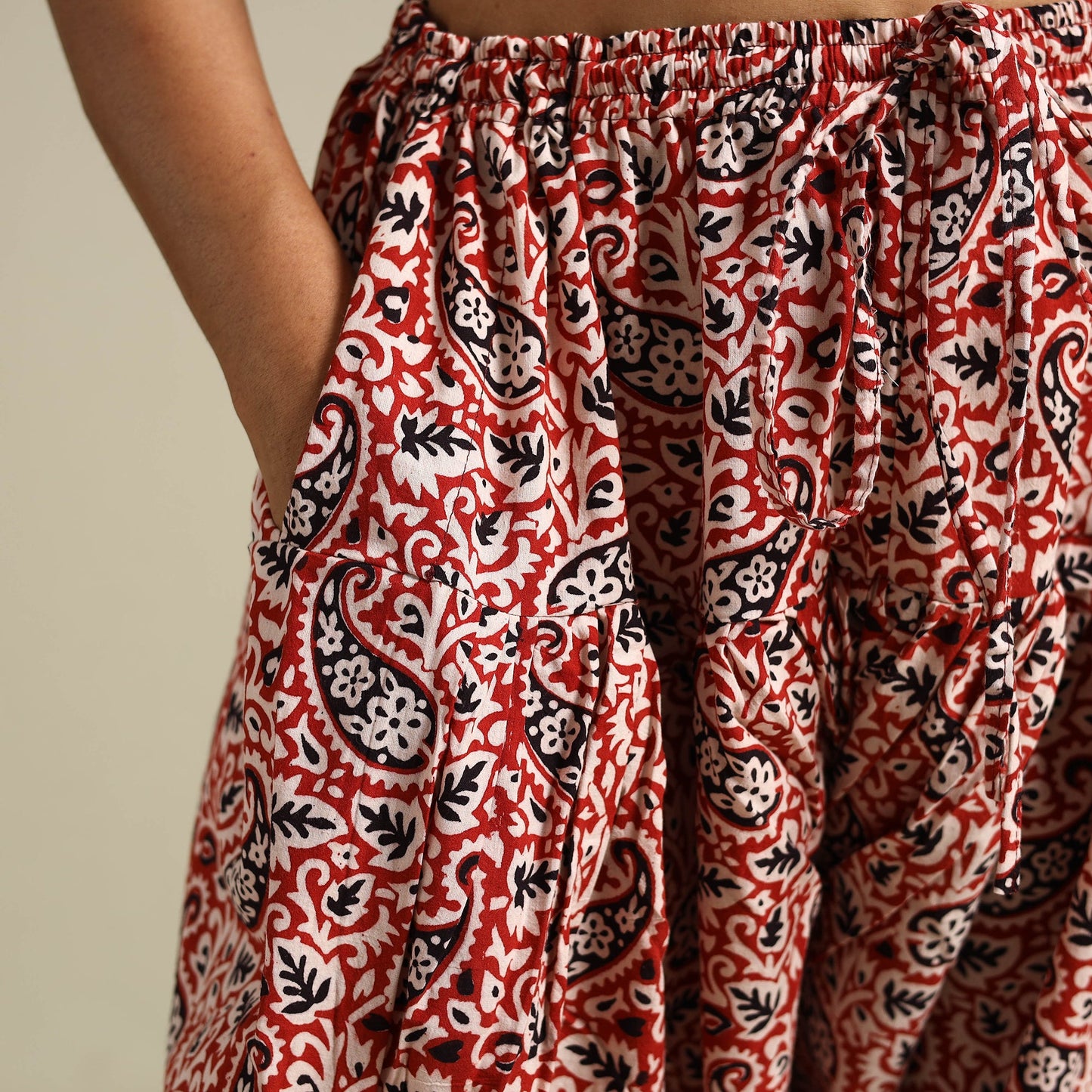 White Bagh Block Print Natural Dyed Cotton Salwar