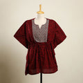 Red - bagh patchwork cotton kaftan (short) 37 - handcrafted
