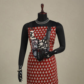 Red - bagh patchwork cotton unstitched kurta material