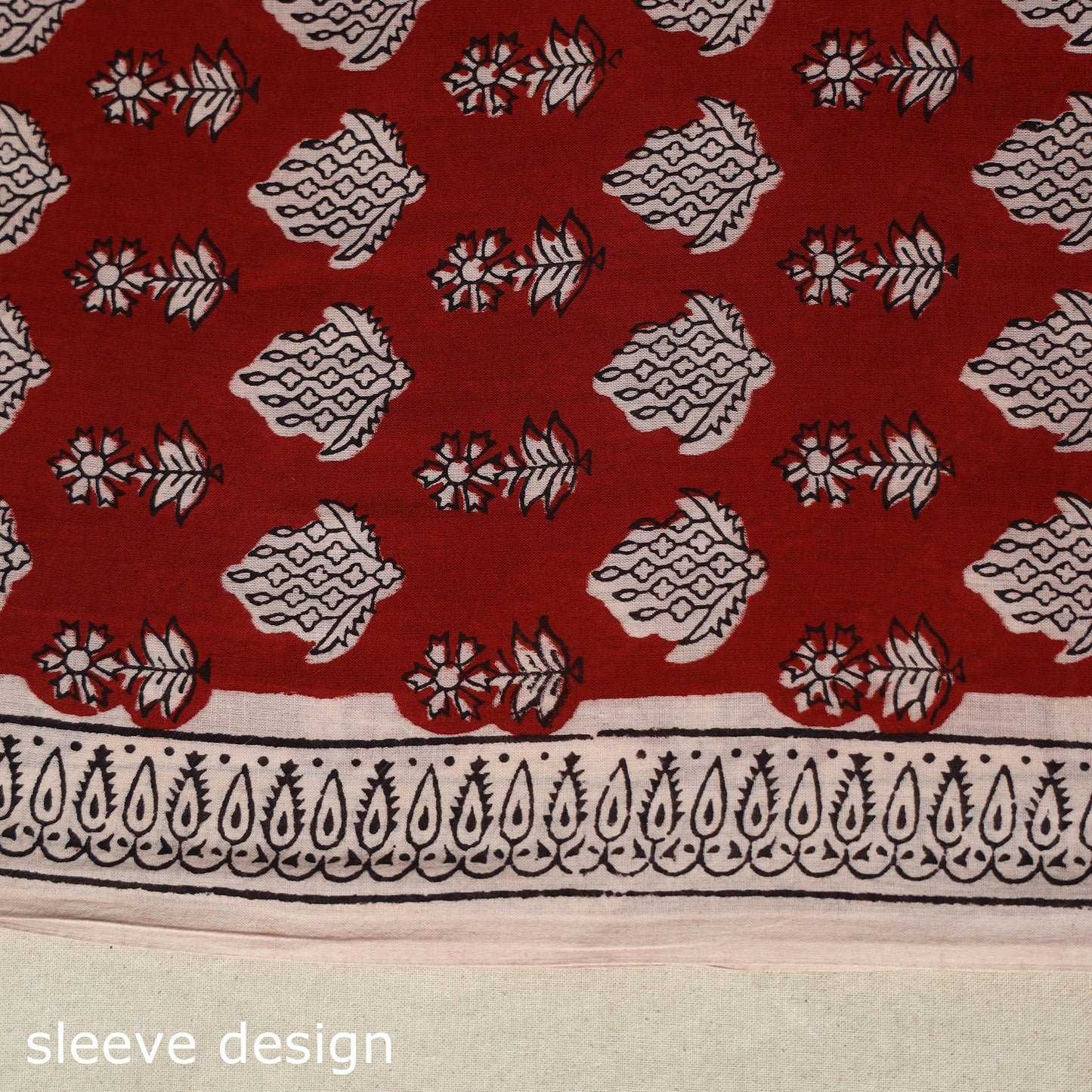 Red - bagh patchwork cotton unstitched kurta material