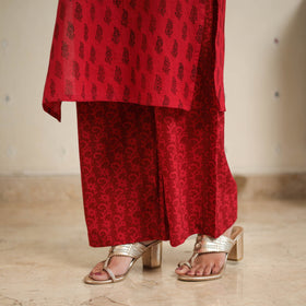 Red - bagh cotton suit set (set of 3) 02 - handcrafted