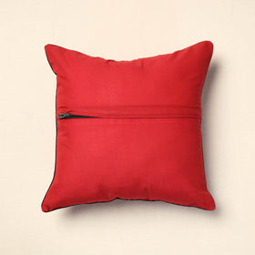 Red - Bagh Block Printed Cotton Cushion Cover (16 x 16 in) 19
