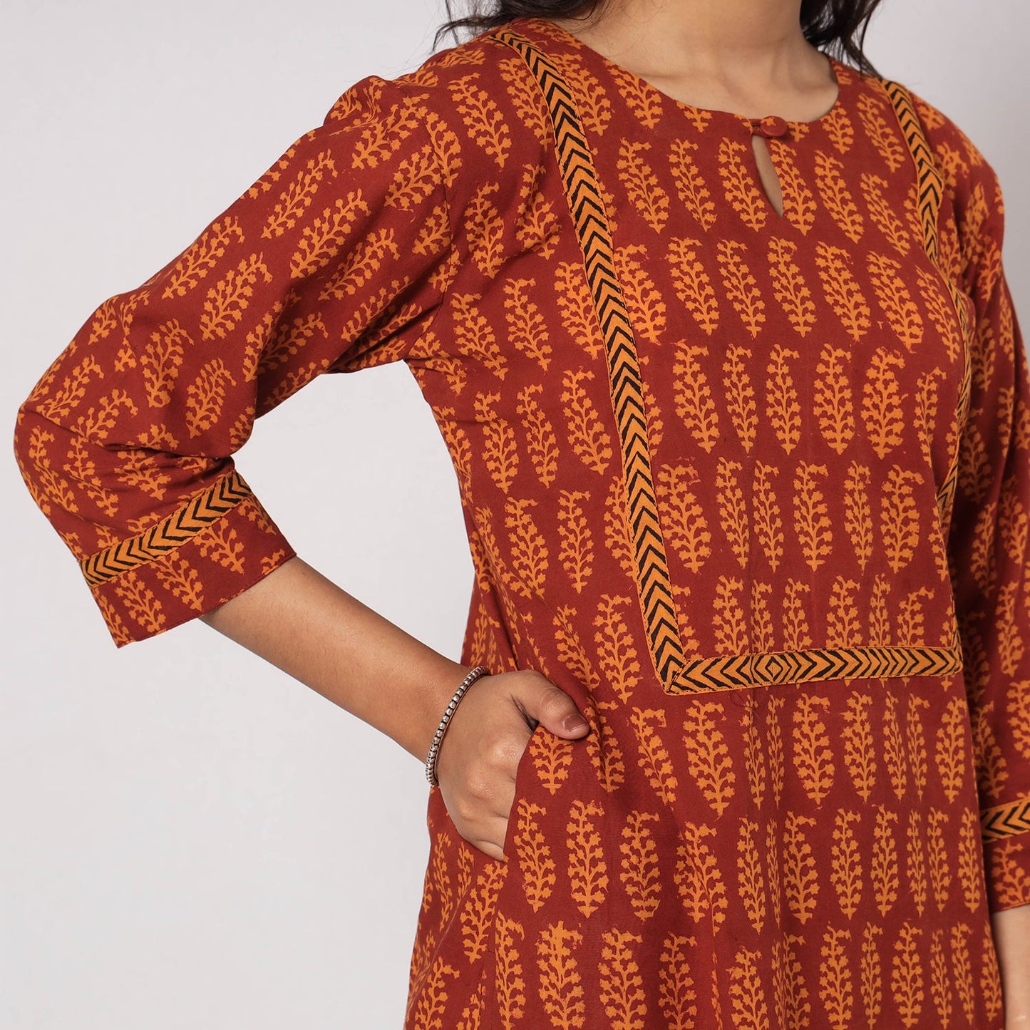 Buy Bagh Block Printed Cotton Kurta with Palazzo & Dupatta Set Online at iTokri.com
