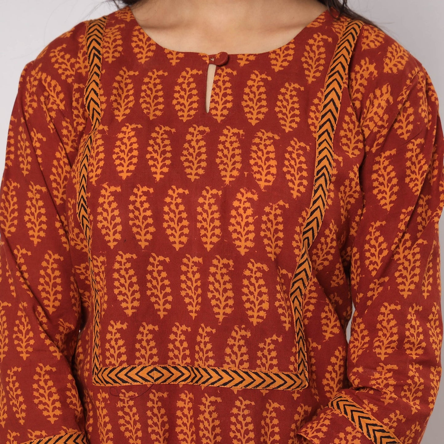 Buy Bagh Block Printed Cotton Kurta with Palazzo & Dupatta Set Online at iTokri.com