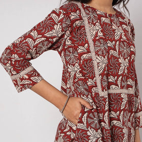  Bagh Block Printed Cotton Kurta with Palazzo & Dupatta Set 