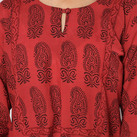  Bagh Block Printed Cotton Kurta with Palazzo & Dupatta Set 