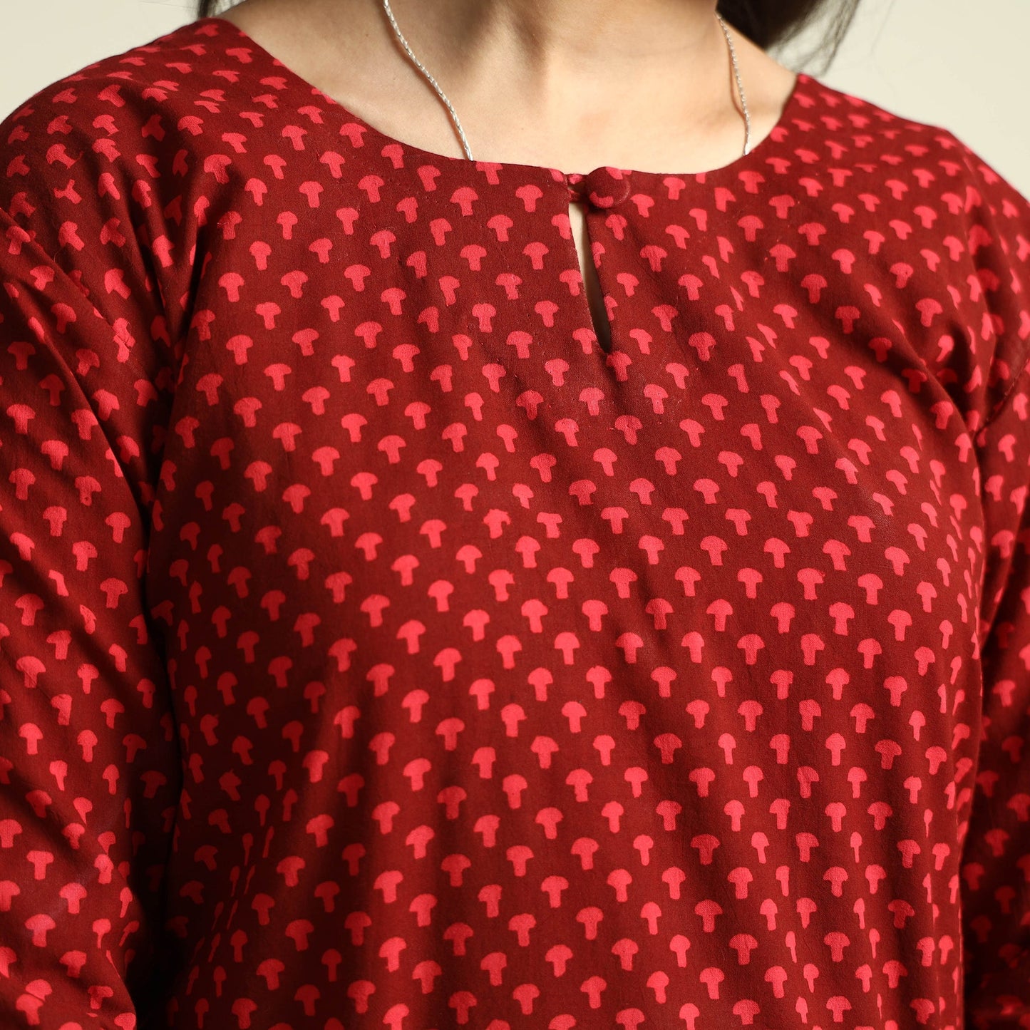 Red - Bagh Block Printed Cotton Kurta with Palazzo Set