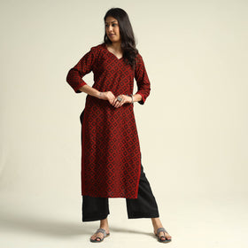 Buy Bagh Block Printing Cotton Kurta with Palazzo & Dupatta Set Online at iTokri.com
