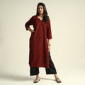 Buy Bagh Block Printing Cotton Kurta with Palazzo & Dupatta Set Online at iTokri.com
