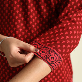 Red - Bagh Block Printed Cotton Kurta with Palazzo Set