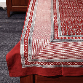 Red - Bagh Block Printed Cotton Single Bed Cover with Pillow Covers (94 x 64 in)