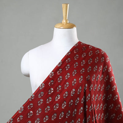 Red - bagh printed modal fabric - handcrafted