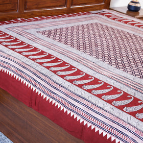  Bagh Block Printed Natural Dyed Pure Cotton Double Bed Cover 