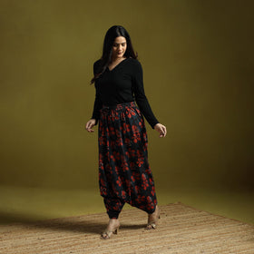 Red - bagru natural dyed cotton harem pant 18 - handcrafted