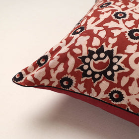 Buy Red Bagru Block Printed Cotton Cushion Cover