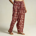 Red - bagru block printed cotton elasticated salwar 02