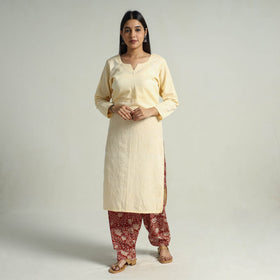 Red - bagru block printed cotton elasticated salwar 02