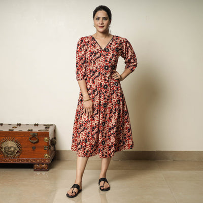 Buy Bagru Block Printed Cotton Flared Dress 01 