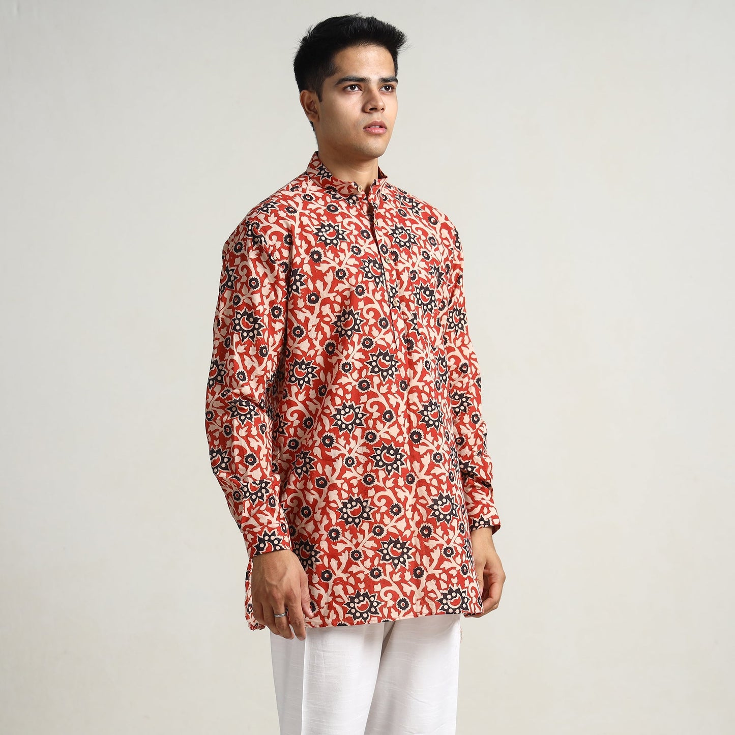 Buy Bagru Block Printing Cotton Men Short Kurta 11 Online at iTokri.com