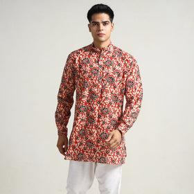 Buy Bagru Block Printing Cotton Men Short Kurta 11 Online at iTokri.com