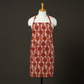  Red Bagru Block Print Cotton Apron with Pocket 