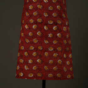 Red - bagru cotton apron with pocket 18 - handcrafted