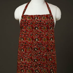 Red - bagru cotton apron with pocket 19 - handcrafted