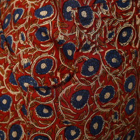 Red - bagru cotton apron with pocket 20 - handcrafted