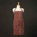 Red - bagru cotton apron with pocket 20 - handcrafted