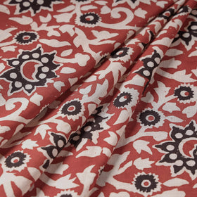 Red Traditional Bagru Print Fabric from Rajasthan