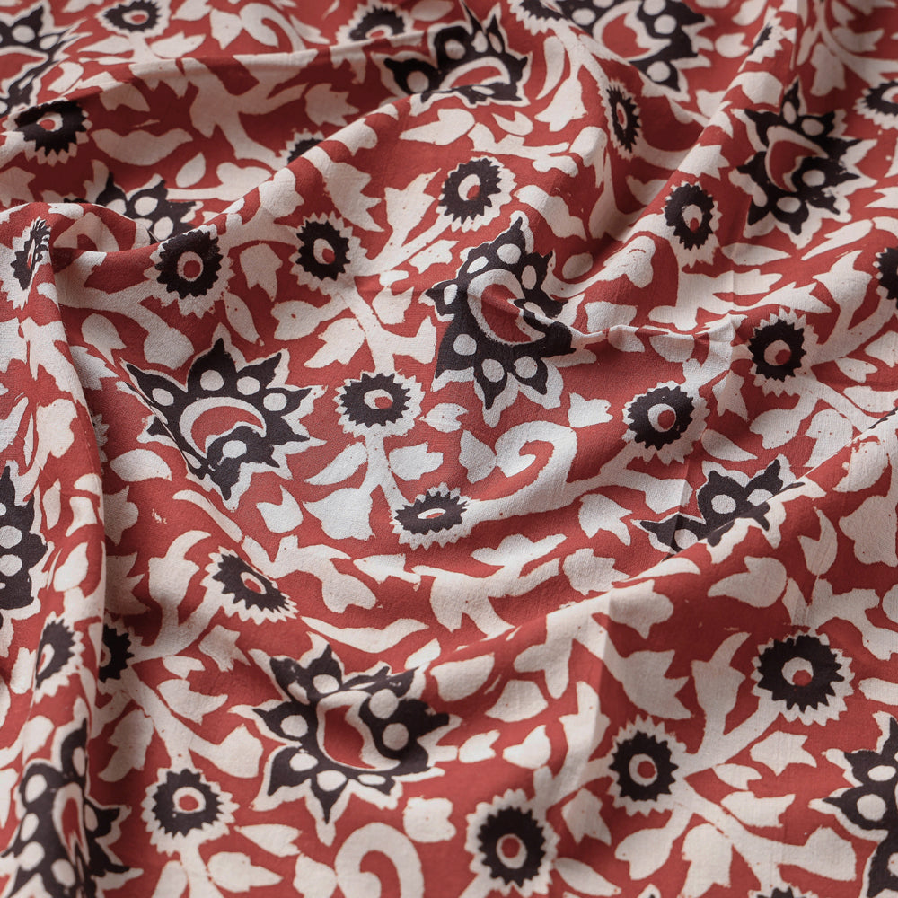 Red Traditional Bagru Print Fabric from Rajasthan