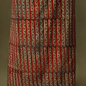 Red Bagru Print Cotton Unstitched Kurta Material