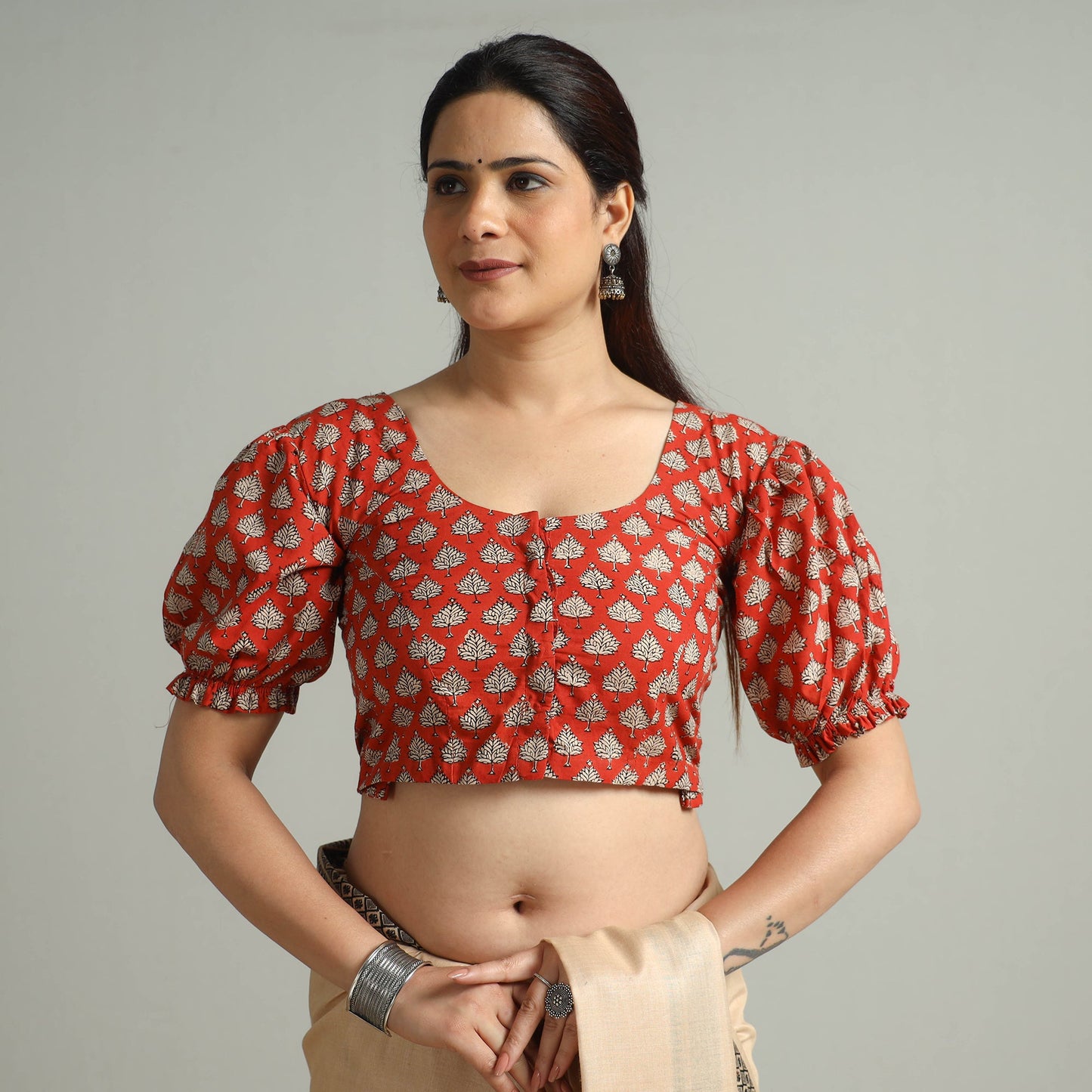 Buy Bagru Dabu Block Printed Cotton Stitched Blouse 02 Online at iTokri.com