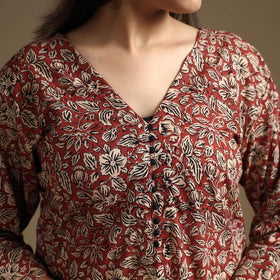 Buy Bagru Hand Block Printed Cotton Long Kurta Online at iTokri.com