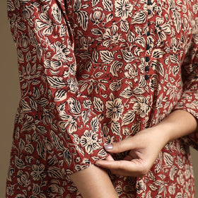 Buy Bagru Hand Block Printed Cotton Long Kurta Online at iTokri.com