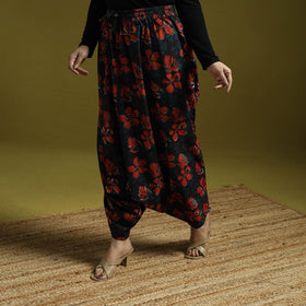 Red - bagru natural dyed cotton harem pant 18 - handcrafted