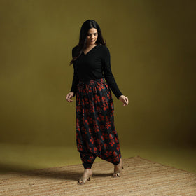 Red - bagru natural dyed cotton harem pant 18 - handcrafted