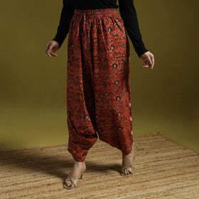 Red - bagru natural dyed cotton harem pant 19 - handcrafted