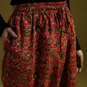 Red - bagru natural dyed cotton harem pant 19 - handcrafted