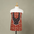 Buy Red Bagru Print Patchwork Cotton Kurta Material