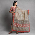  Bagru Block Printed Chanderi Silk Kurta with Palazzo & Dupatta Set 