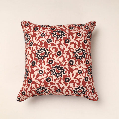 Buy Red Bagru Block Printed Cotton Cushion Cover