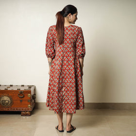  Bagru Block Printed Cotton Flared Dress 04 Online at iTokri.com