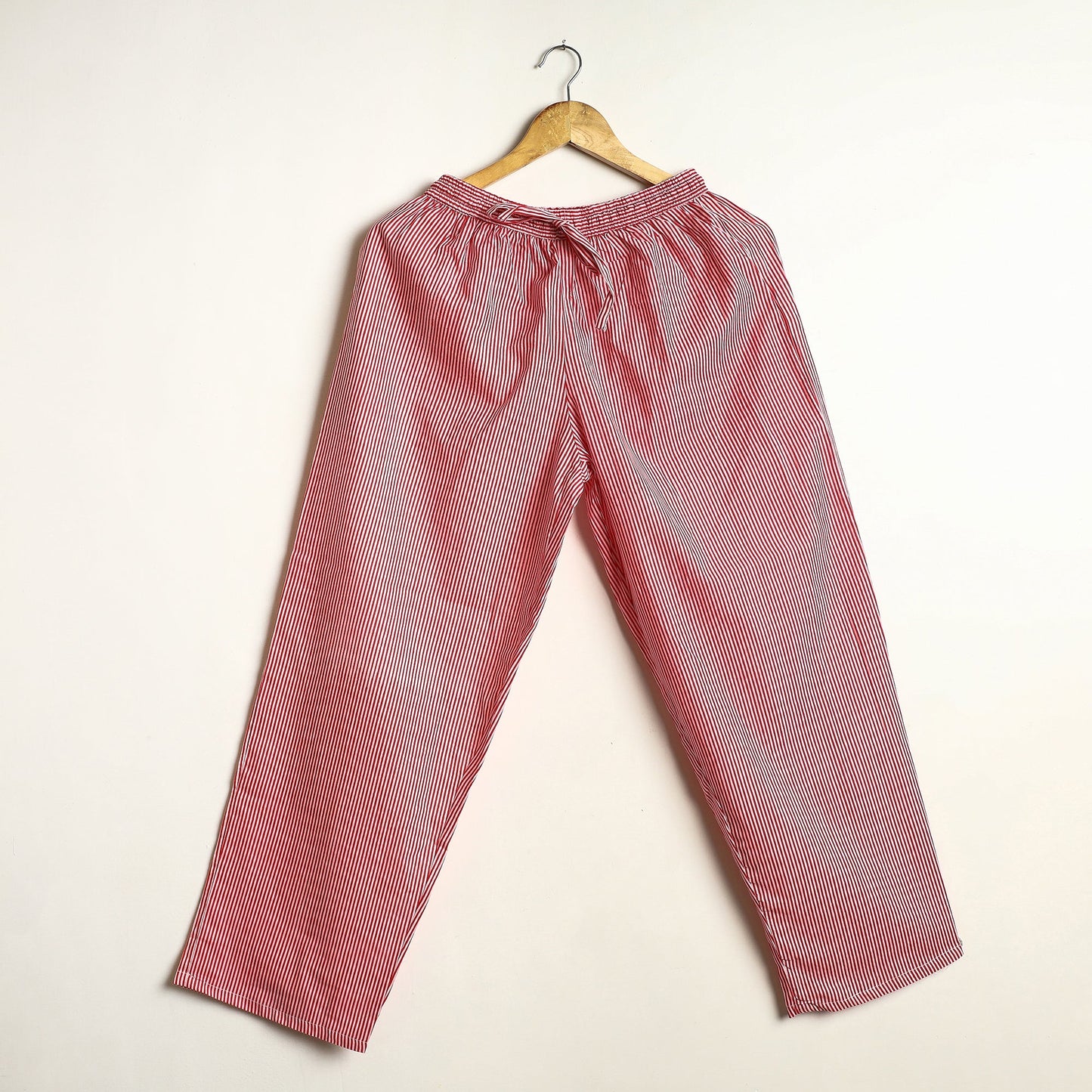 Red - Bagru Block Printed Cotton Kaftan & Pyjama Night Suit Set