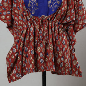 Buy Bagru Block Printed Cotton Kaftan with Tie-Up Waist (Short) Online at iTokri.com